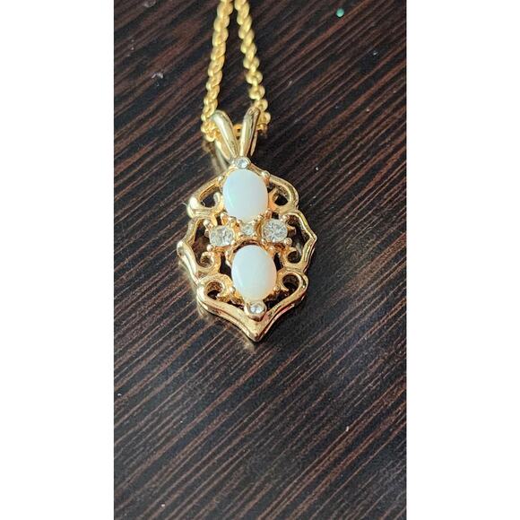Gold Pearl and Diamond Necklace | Dainty Gold Jewelry - Picture 1 of 3